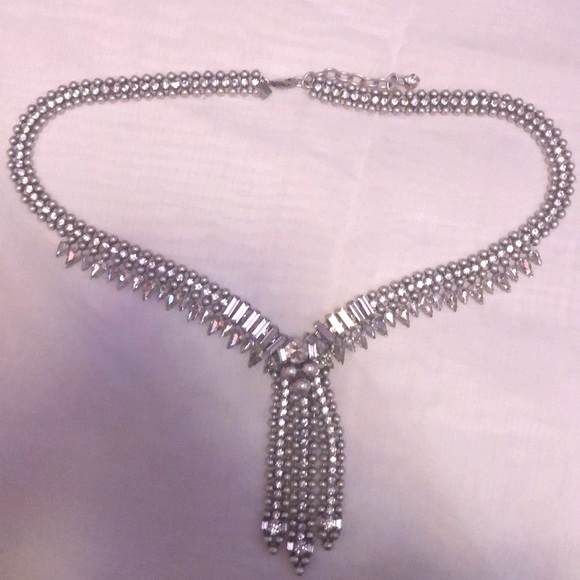 Banana Republic Long Crystal Statement Necklace